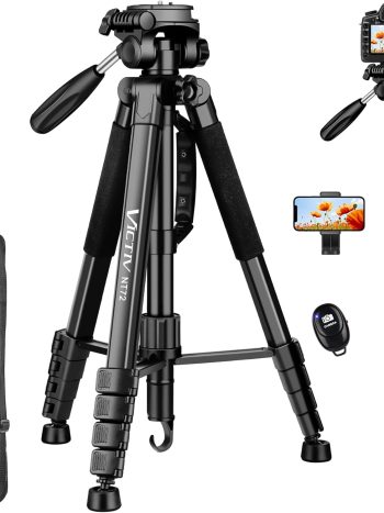 Tripod for Camera, 72" Tall Camera Tripod Monopod with Remote, Professional Heavy Duty Compact Camera Stand for Phone,DSLR, Spotting Scope, Telescope, Binocular