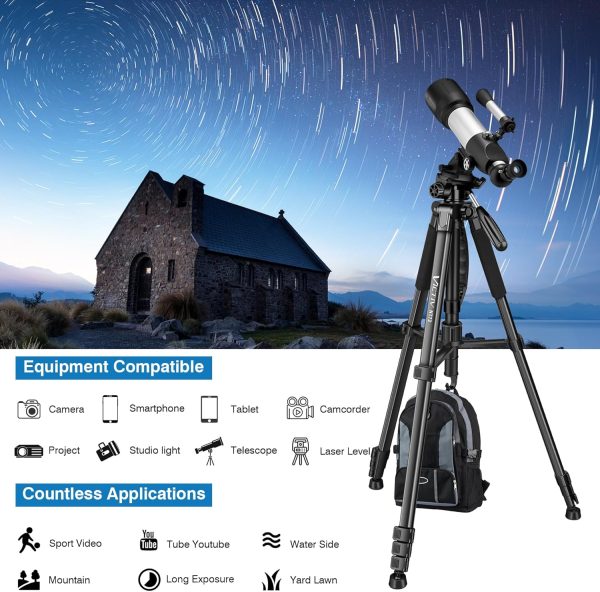 Tripod for Camera, 72" Tall Camera Tripod Monopod with Remote, Professional Heavy Duty Compact Camera Stand for Phone,DSLR, Spotting Scope, Telescope, Binocular - Image 6